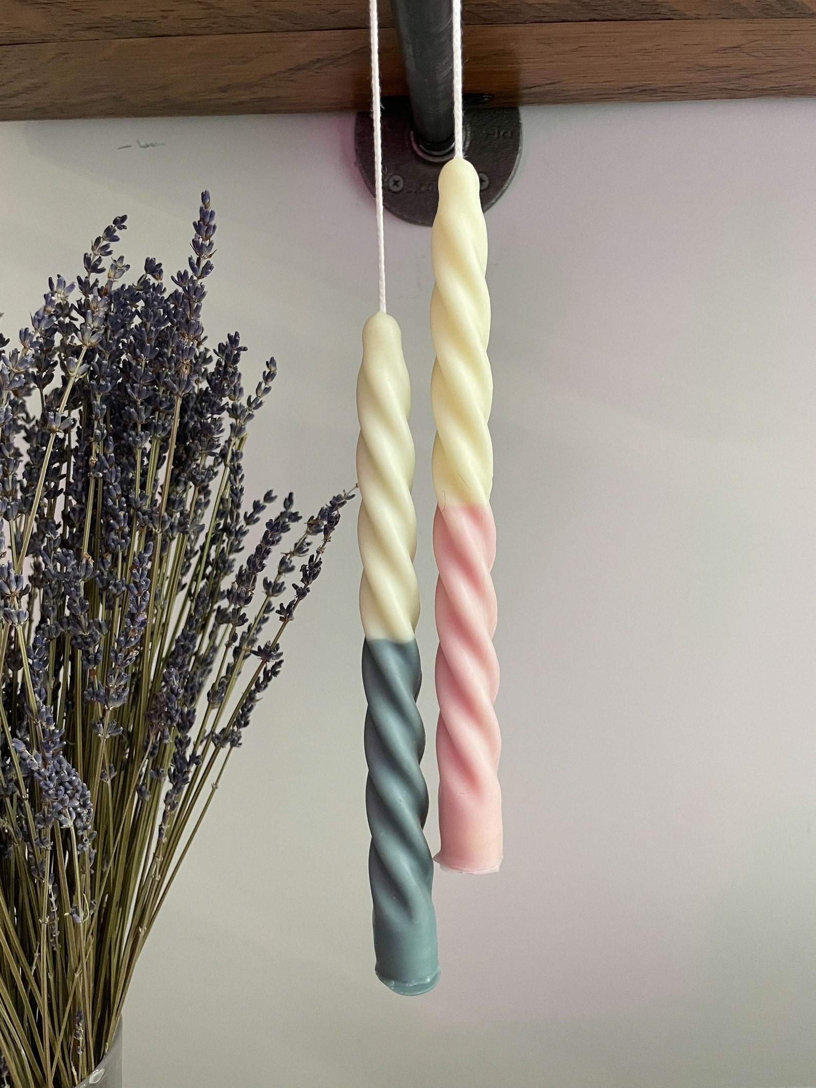 Swirl taper candles from Etsy