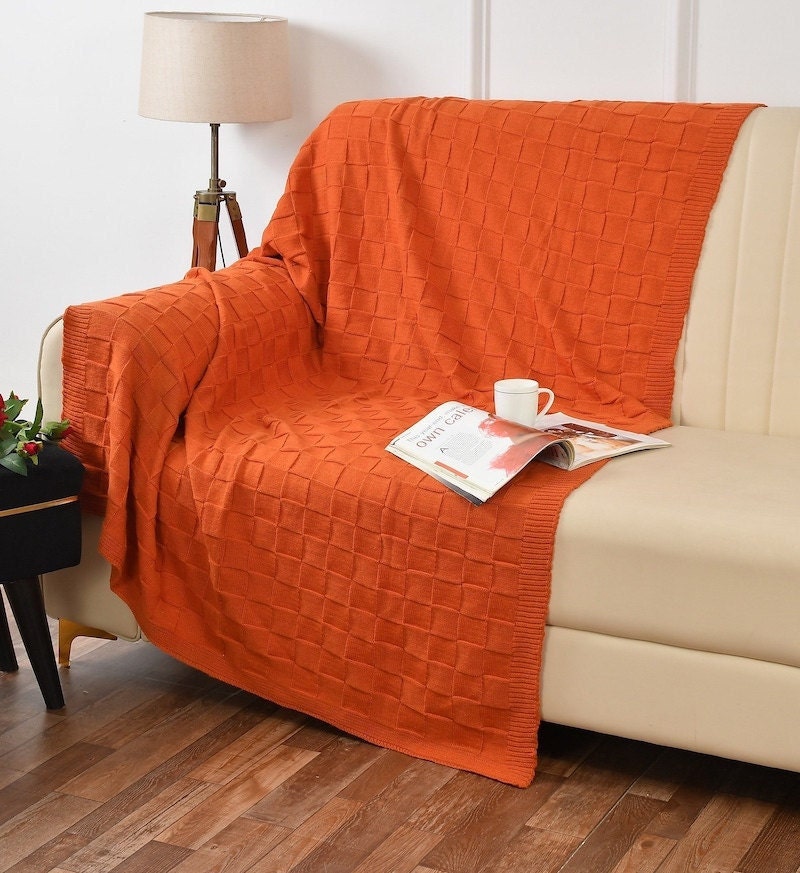 Hand-knitted crochet throw from Etsy seller WeaversHut