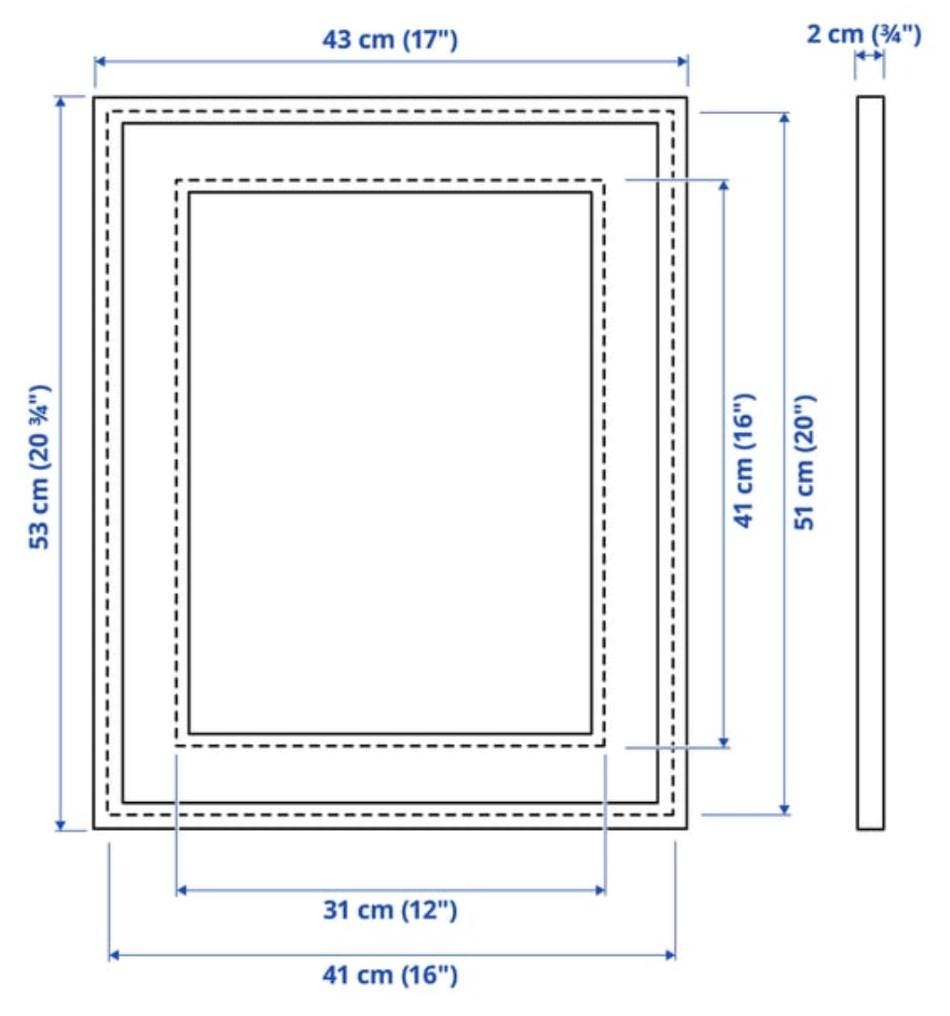 Example of dimensions in a photo