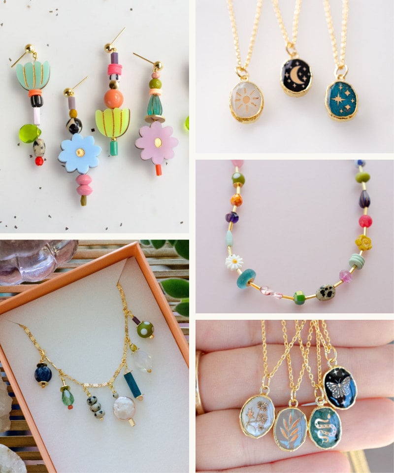 Playful and colorful jewelry from Etsy