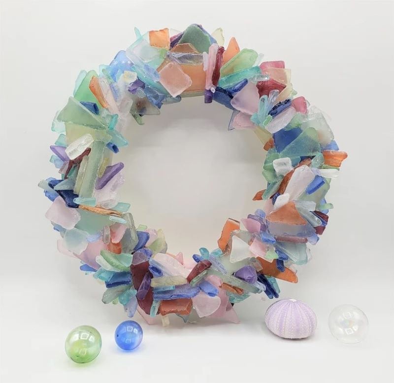 Sea glass wreath