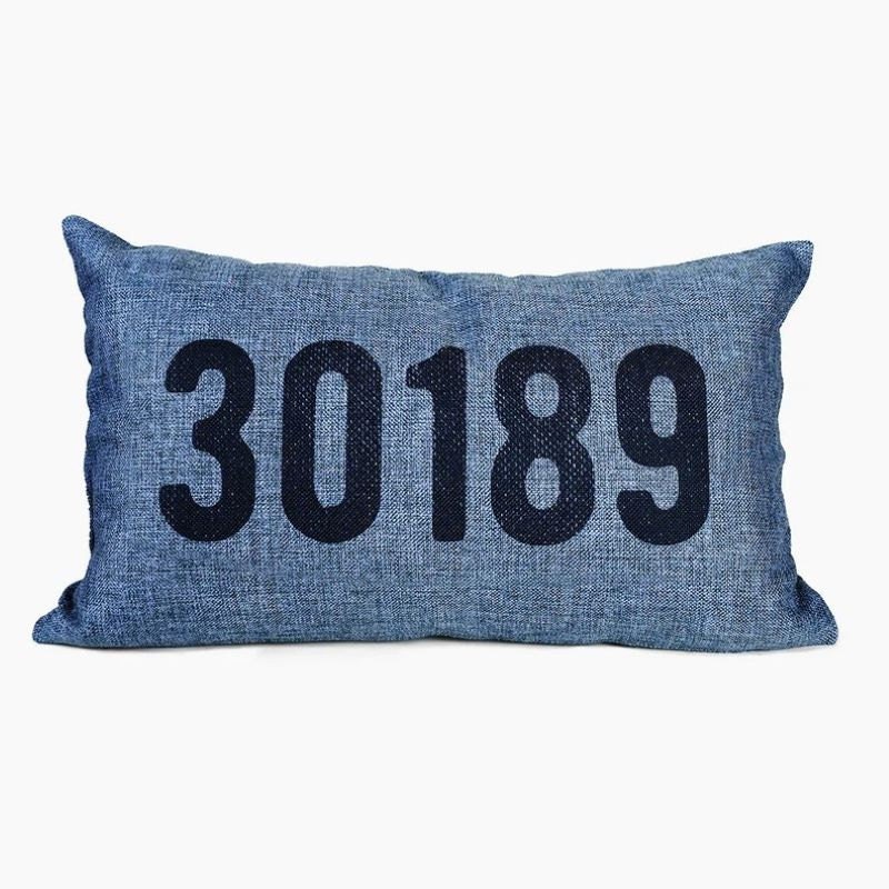 Navy blue lumbar pillow