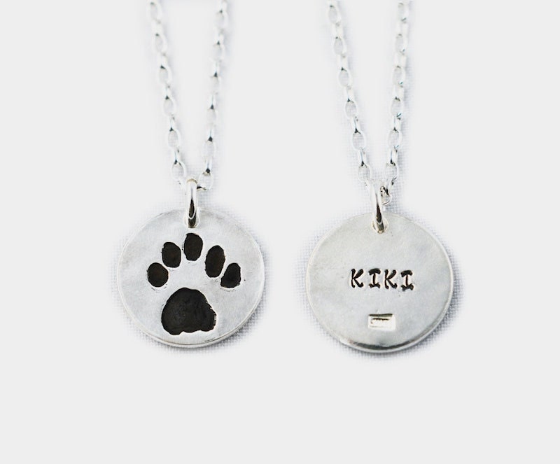Personalized paw print necklace