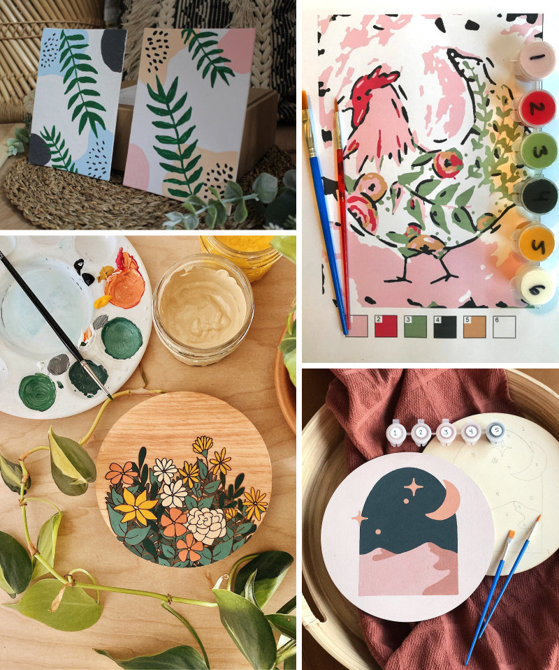 Paint-by-number kits from Etsy.