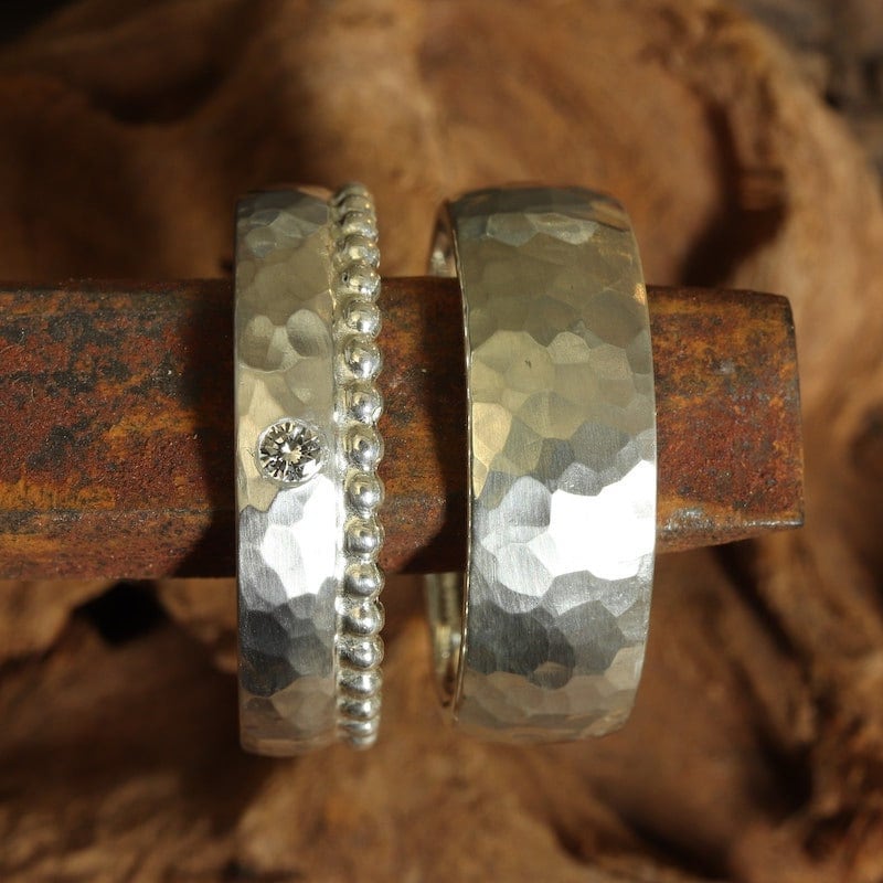 Hammered metal wedding bands from Etsy Hammered metal wedding bands from Etsy