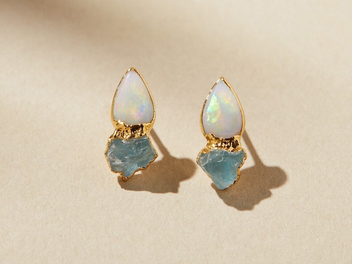 Opal birthstone jewelry from Dani Barbe on Etsy.