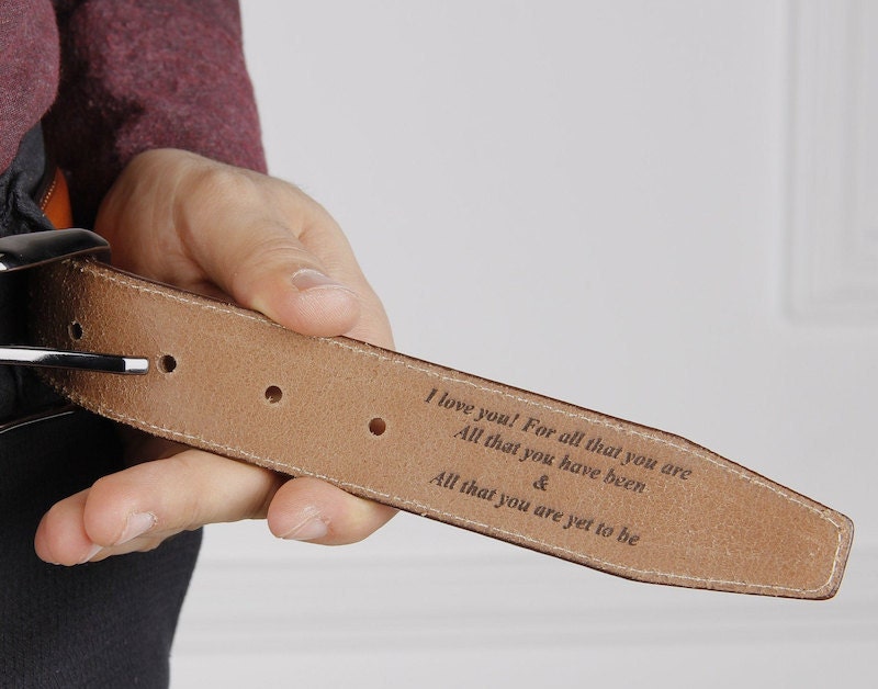 Best personalized groomsmen gifts: Personalized leather belt