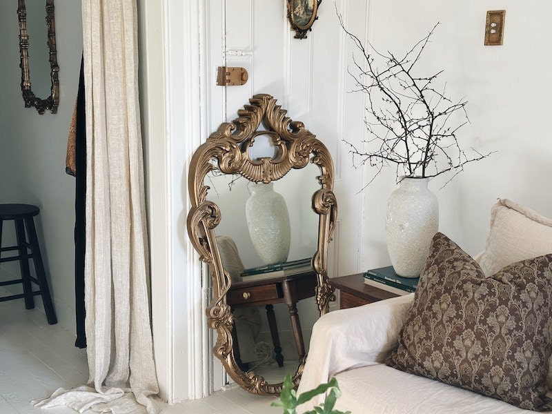 Vintage mirror in Parisian style home