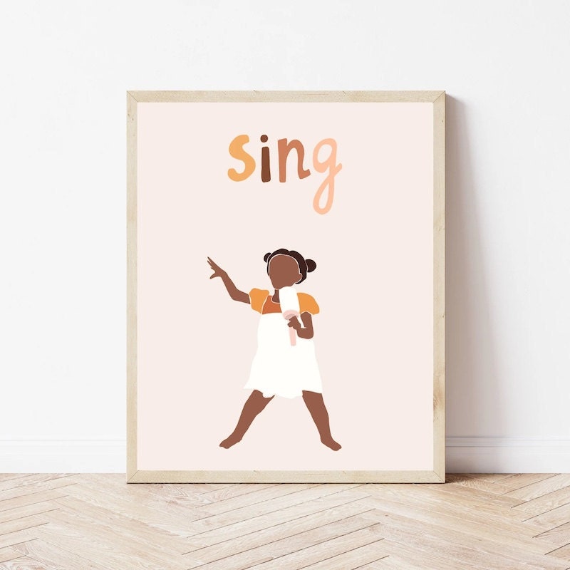 Little singer wall art from Etsy Seller DillyCurls