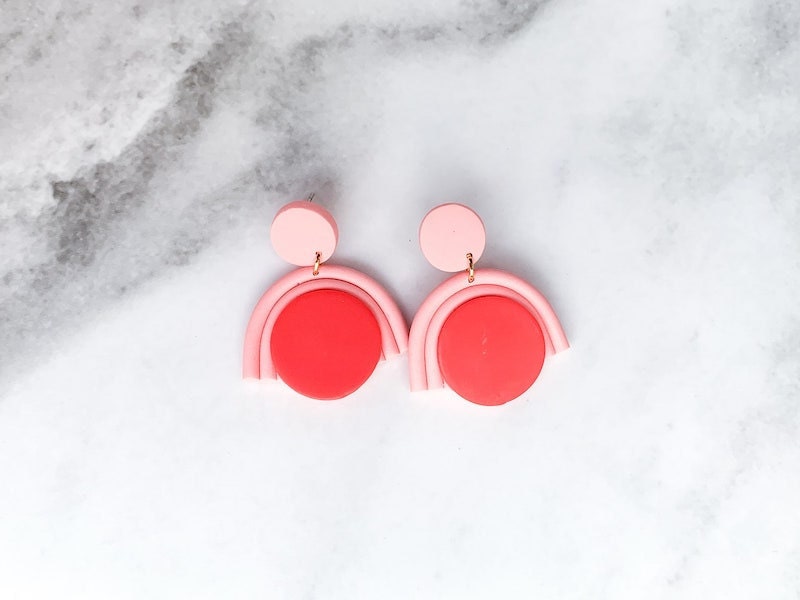 Guava pink statement earrings