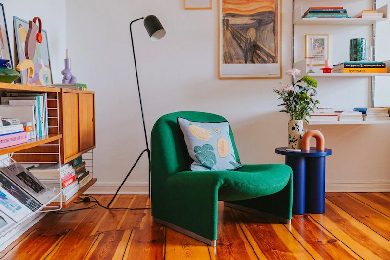 A colorful corner of Frauke's Berlin living room A colorful corner of Frauke's Berlin living room