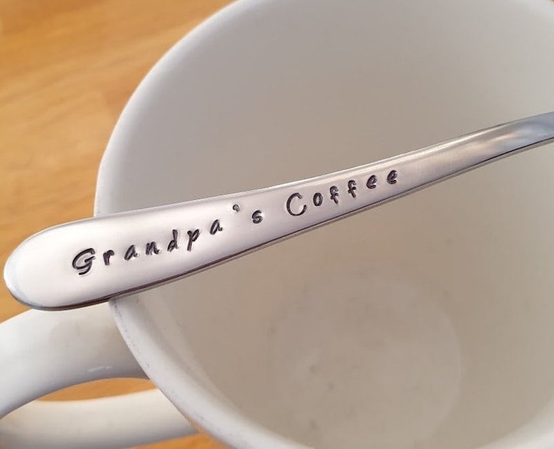 A spoon engraved with the words