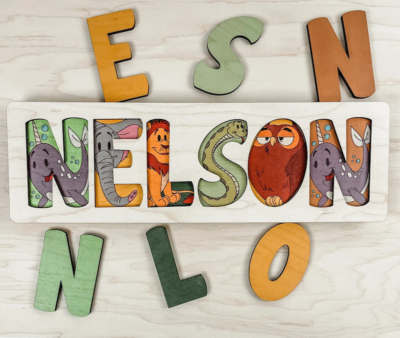 Animal personalized name puzzle