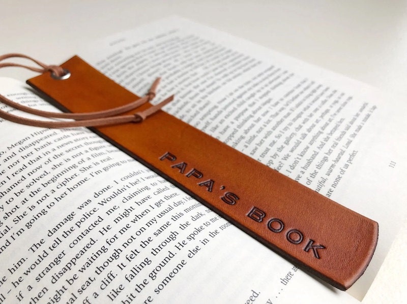 Personalized leather bookmark