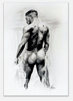 Nude watercolor painting
