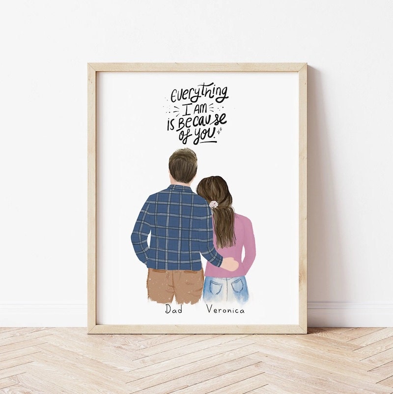 Personalized father daughter portrait