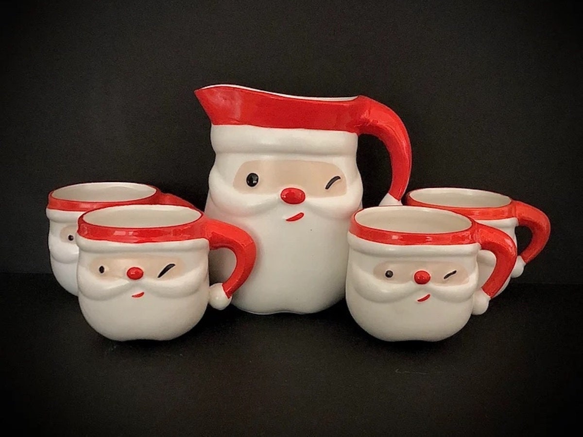 Vintage Santa serving set Vintage Santa serving set