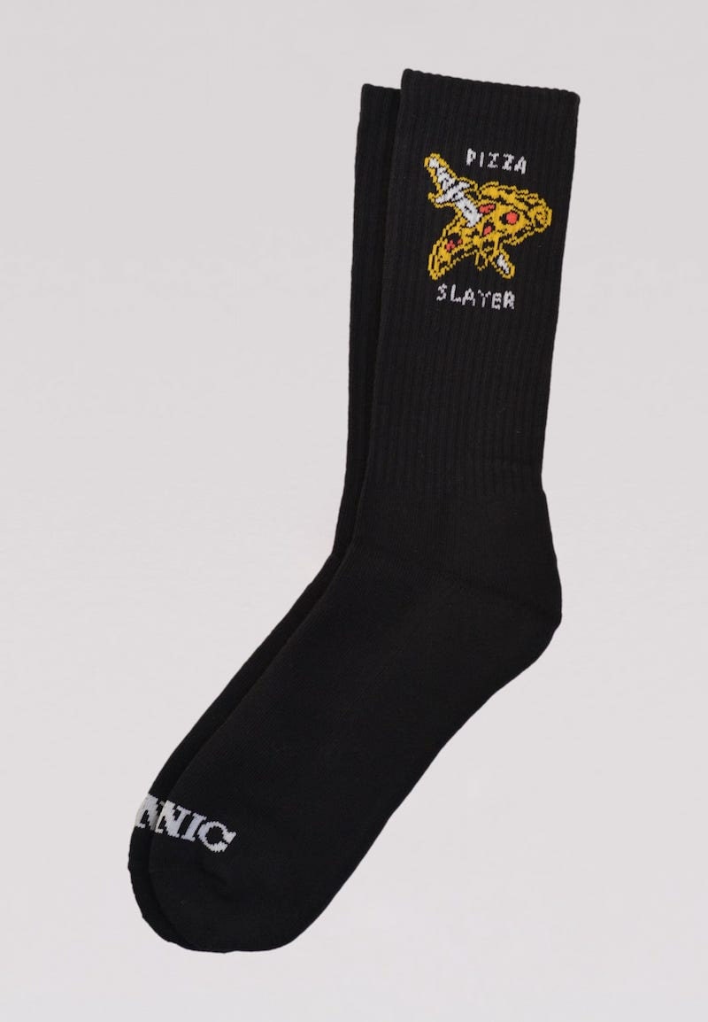 Funny groomsmen gifts: Pizza Slayer socks