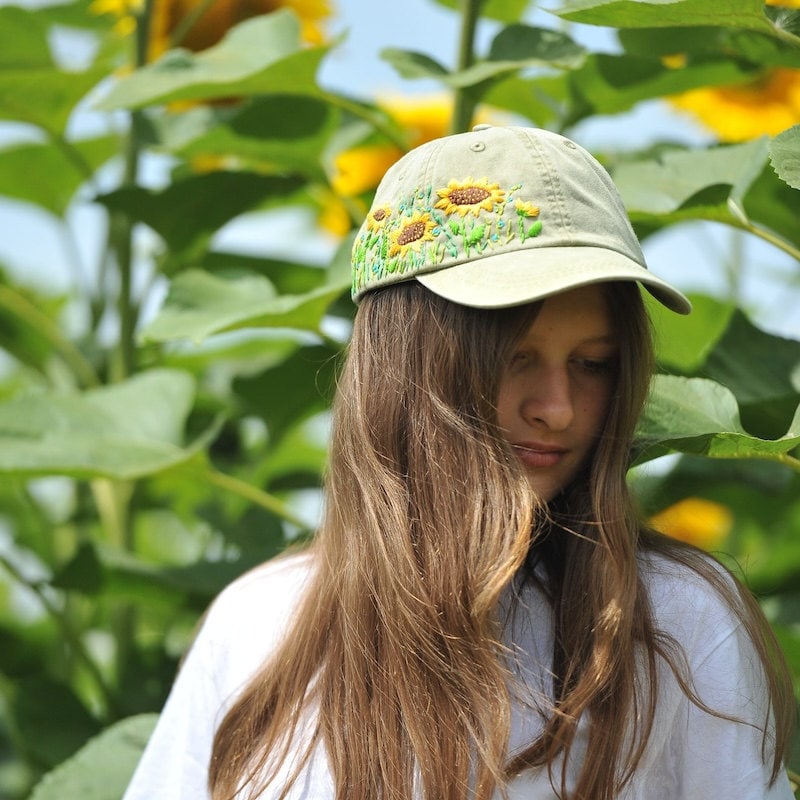 Hand embroidered hat from Etsy
