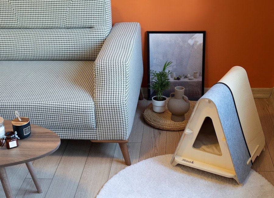 Wooden A-frame pet house