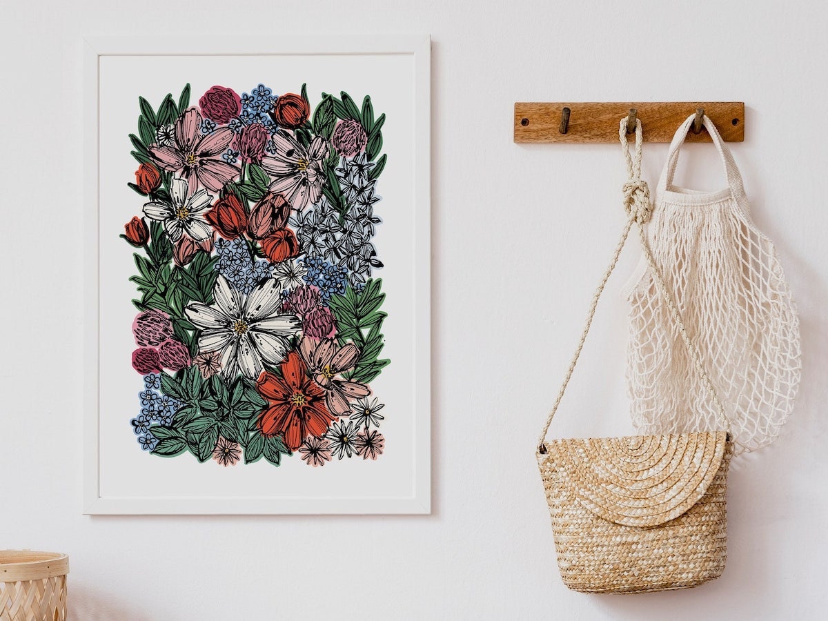 A vibrant floral illustration by Aimee Mac A vibrant floral illustration by Aimee Mac