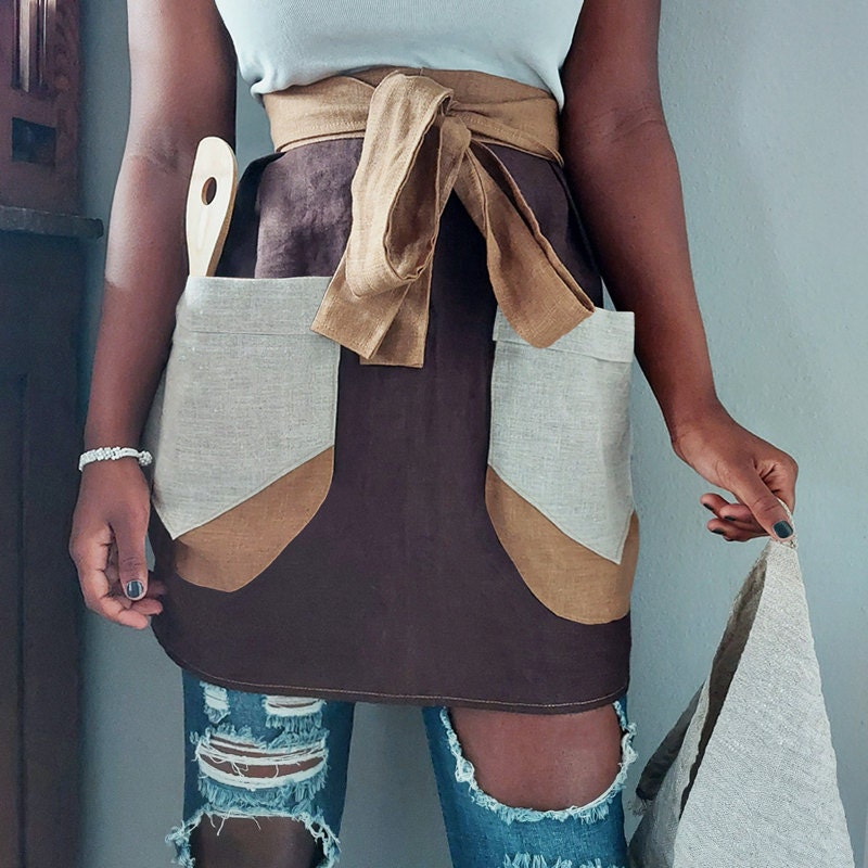 A linen apron from Crue Home, a Black-owned business on Etsy.