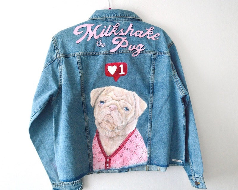 Pet portrait jacket from Etsy seller HannahFarrs