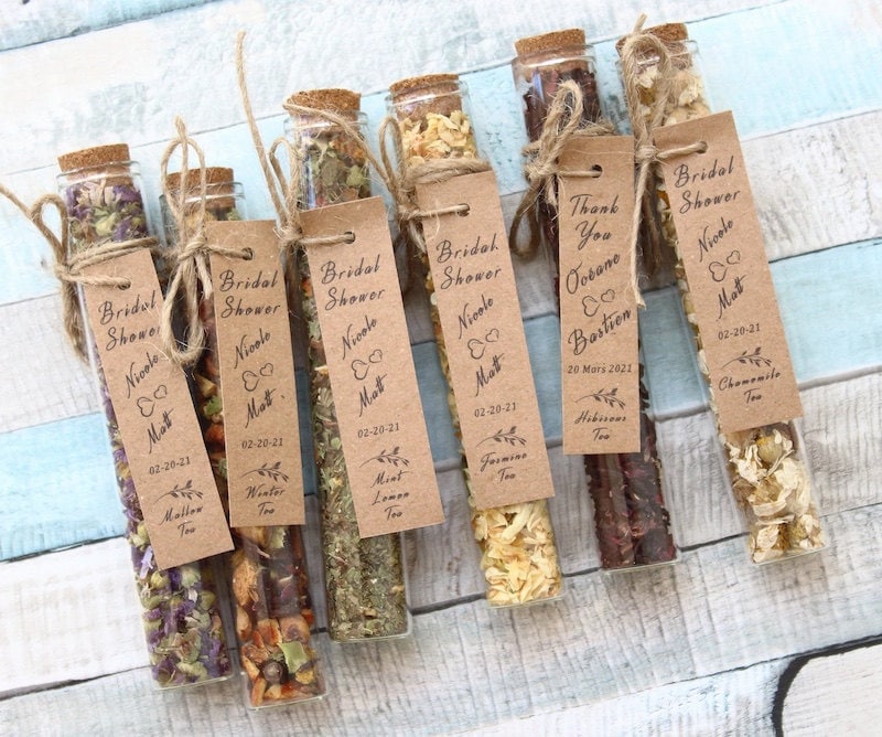 Tea wedding favors from Etsy
