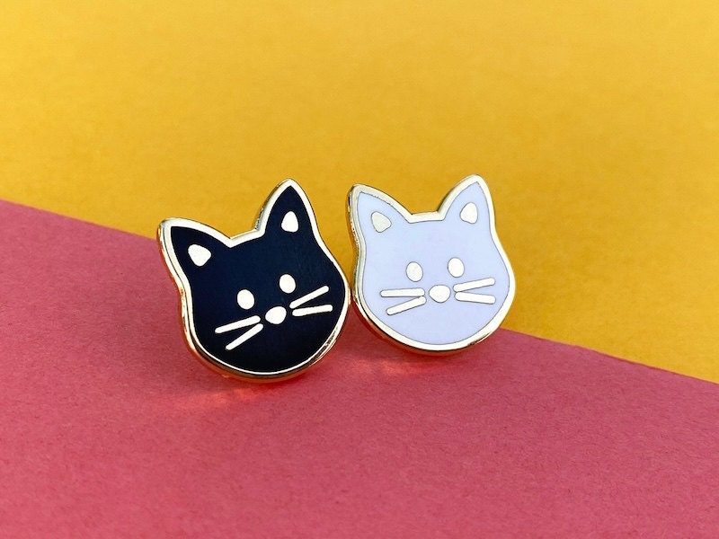 Enamel cat pin from Etsy