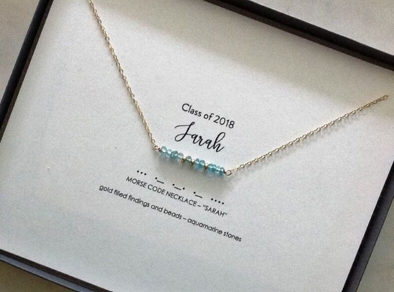 Personalized graduation gift idea - morse code necklace