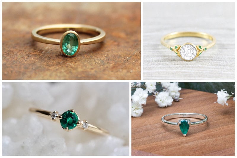 Emerald engagement ring styles from Etsy Emerald engagement ring styles from Etsy