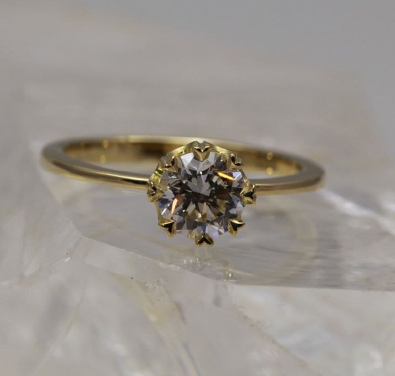 Modern unique engagement rings: Diamond crown ring