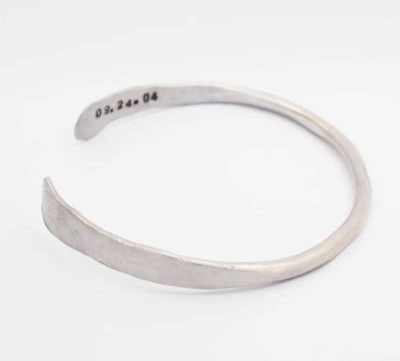 Aluminum bracelet with custom engraving