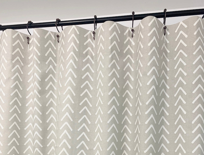 Best modern shower curtains: minimalist printed shower curtain