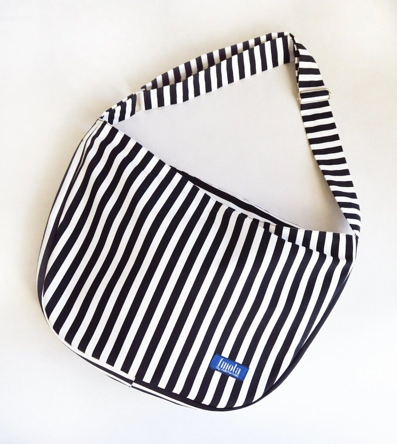 Striped messenger bag from Etsy