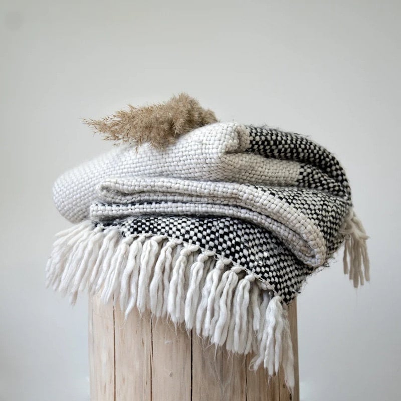 Practical wedding registry ideas - hand knit wool throw blanket