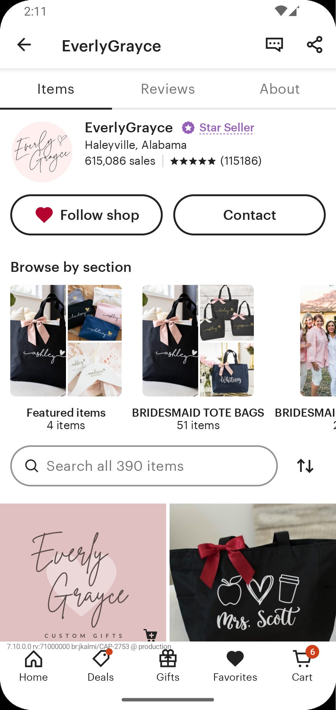 The Compose Shop screen
