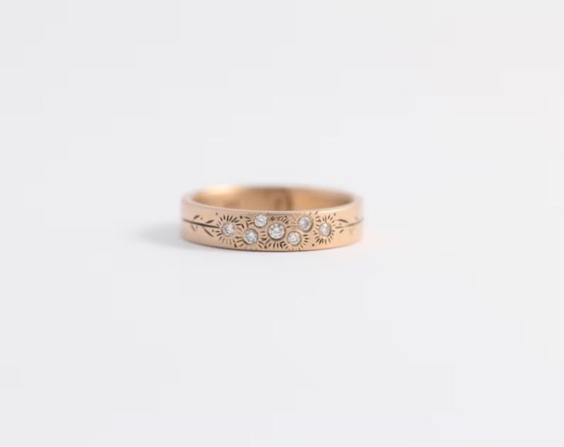Modern unique engagement rings: Yellow gold wedding ring
