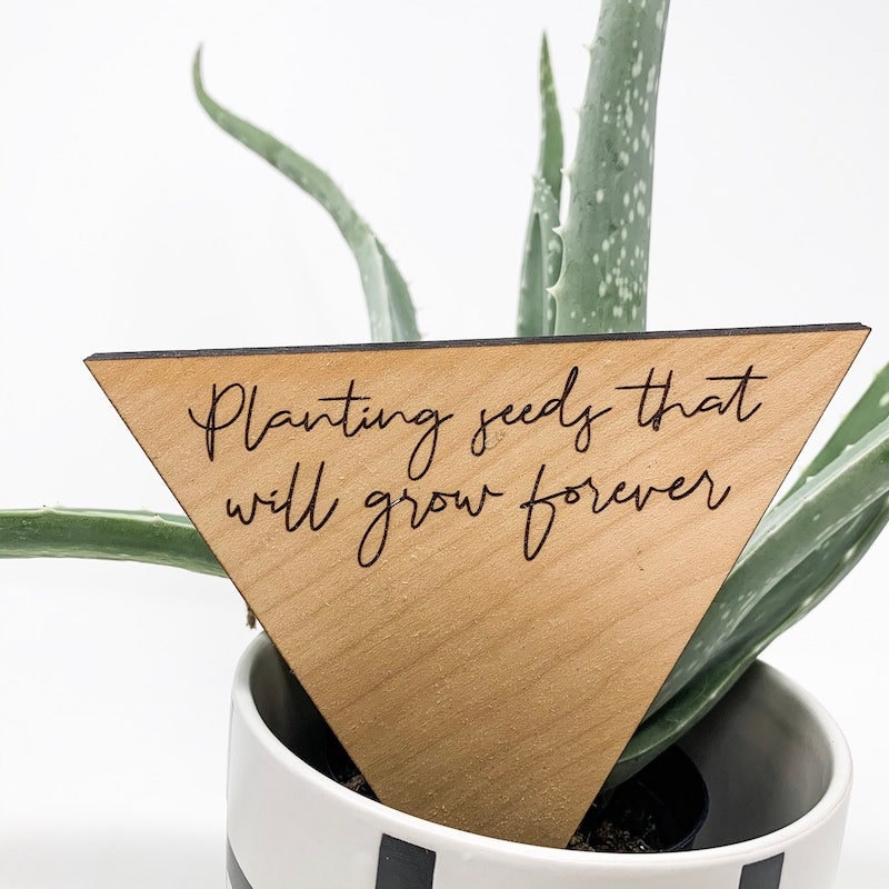 Plant tag for teachers gifts from Etsy