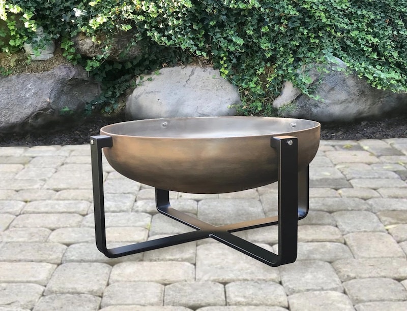 Heavy-duty steel fire pit from Etsy