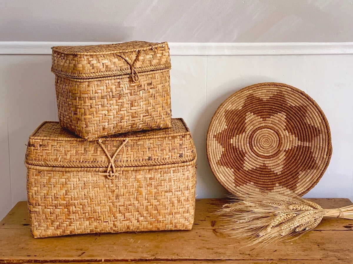 Woven baskets from Urban Nomad NYC on Etsy
