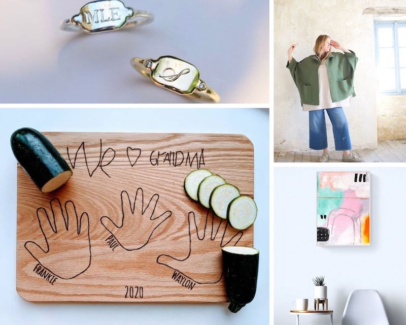 A collage of Etsy gifts under $200.