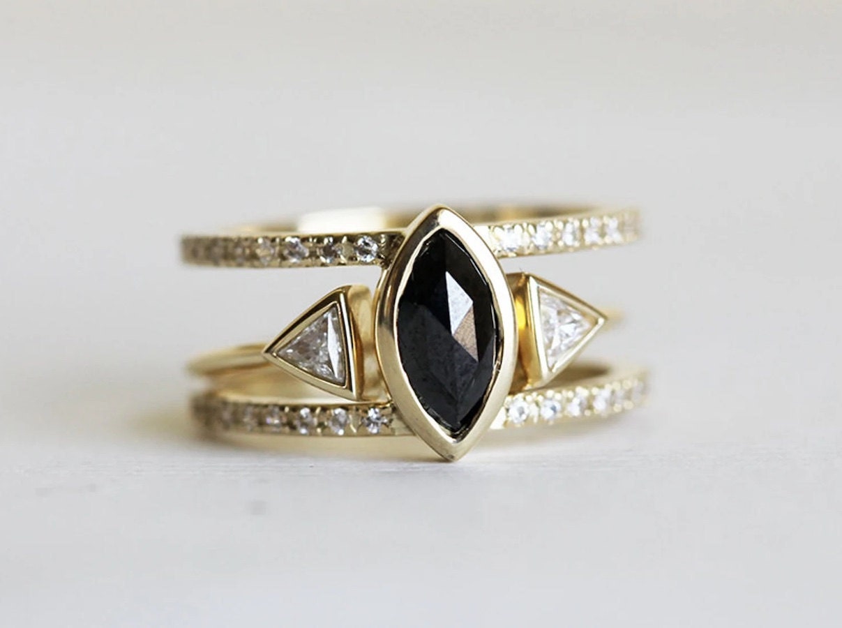 unique engagement rings black diamonds