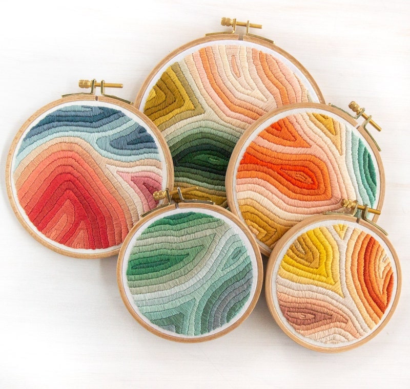 Color theory embroidery pattern and kit from Etsy