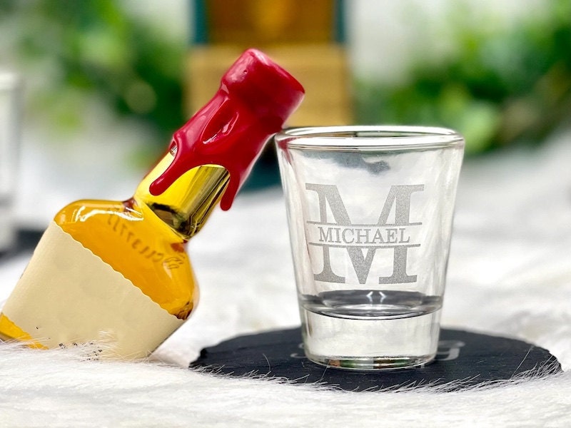 Personalized shot glass from Etsy