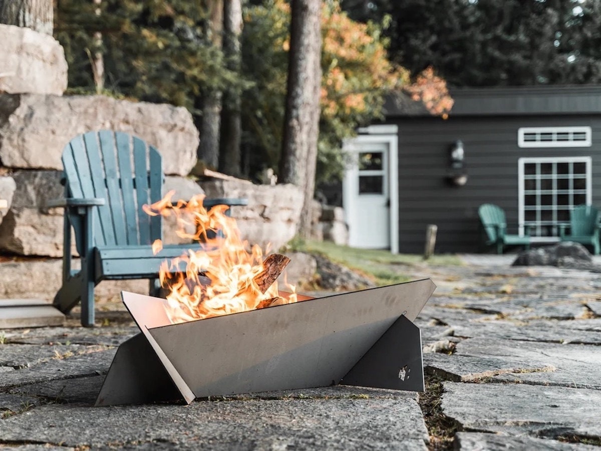 Triangular steel fire pit from Etsy Triangular steel fire pit from Etsy