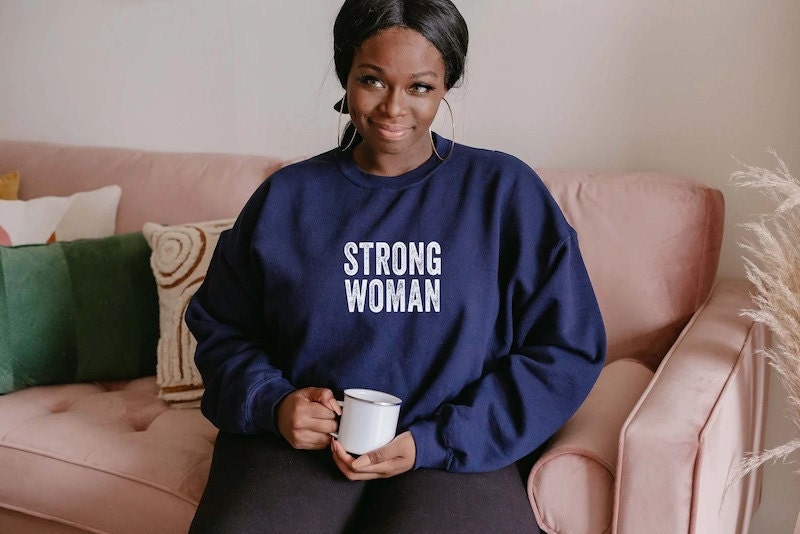 Strong woman sweatshirt from Etsy