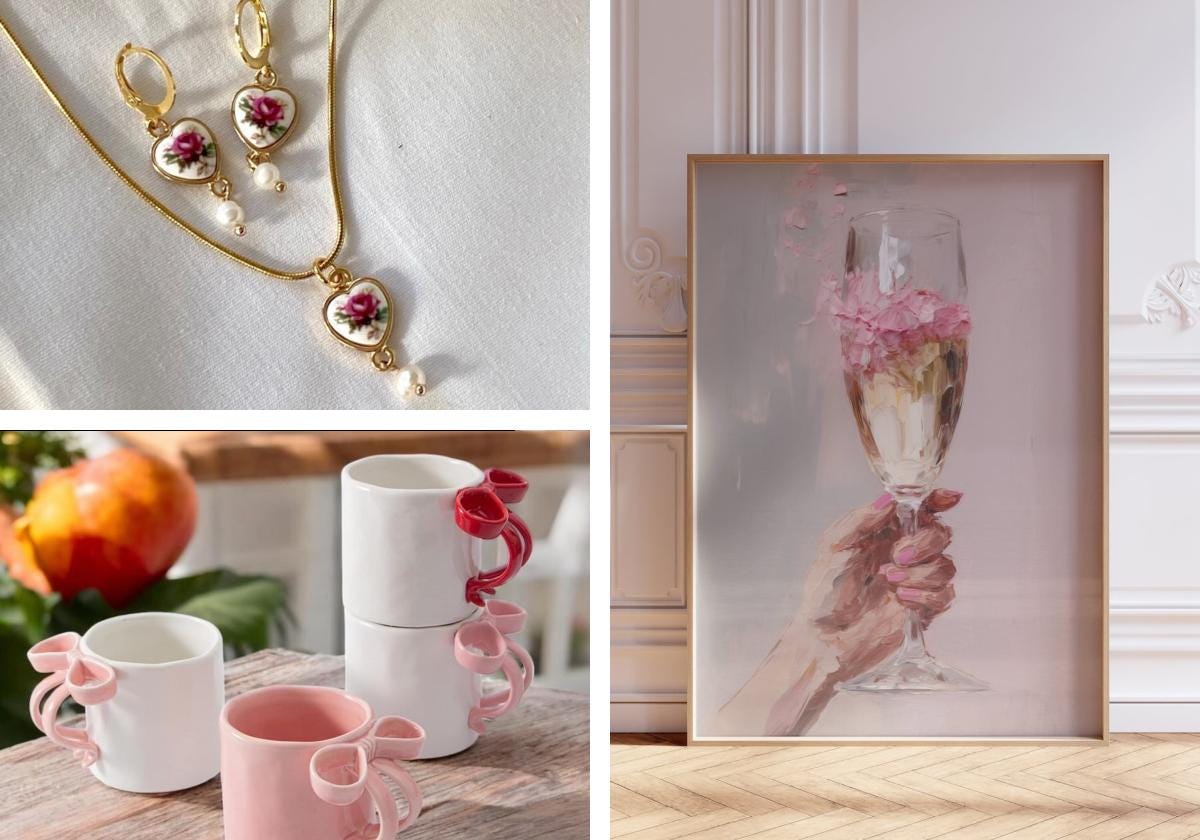 Pastel and floral accessories and home decor