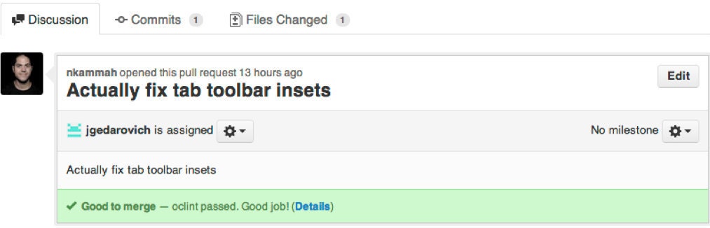 Pull request linted