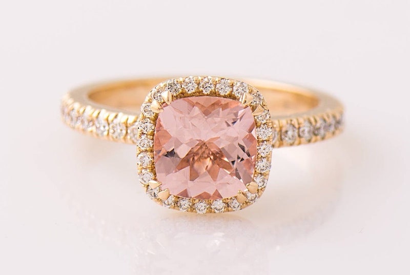 Pink morganite engagement rings from Etsy